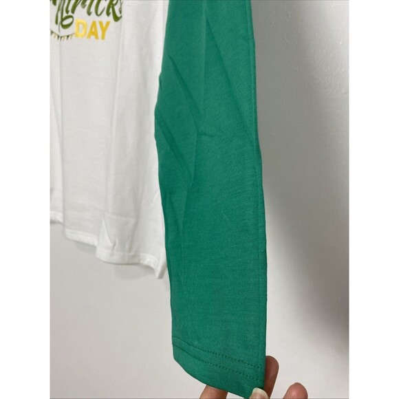 St Patricks Day Long Sleeve T-Shirt Size XL Woman Man Green White Unisex - Picture 5 of 11